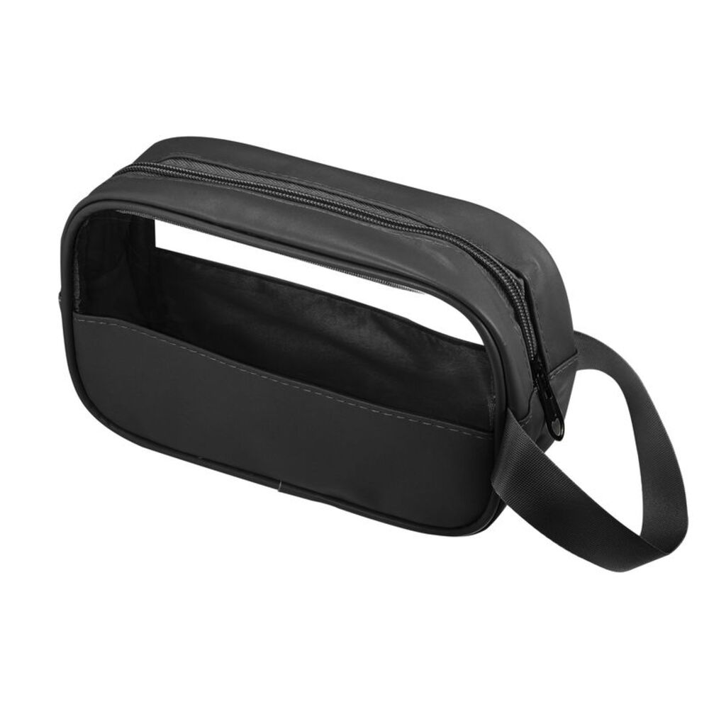 Large Travel Zipper Clear Portable Makeup Organizer Toiletry Bag Black